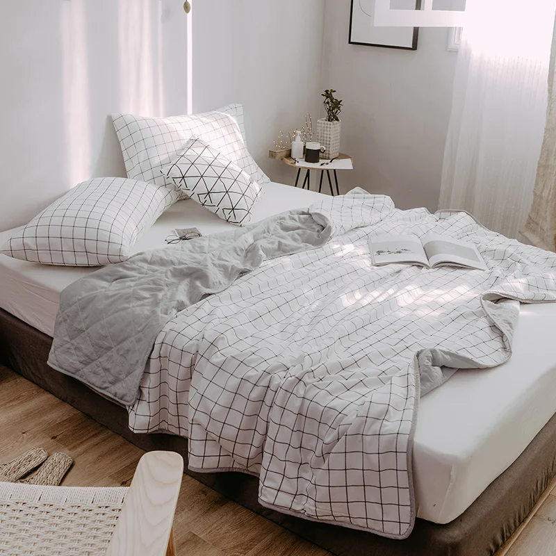 Белый плед мыть хлопок мягкое покрывало/покрывало также хорошо использовать как