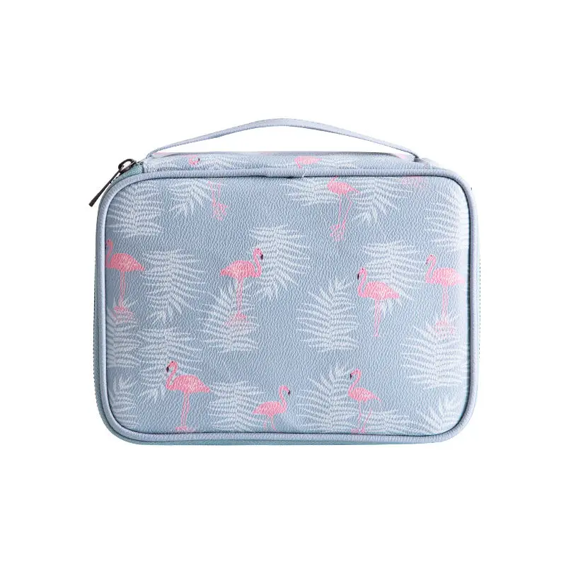 1 PC 23*8*17CM PU Leather Makeup Bag 3D Large Capacity Cosmetic Case Flamingo Cactus Panda Pattern Waterproof Storage Organizer | Дом и сад