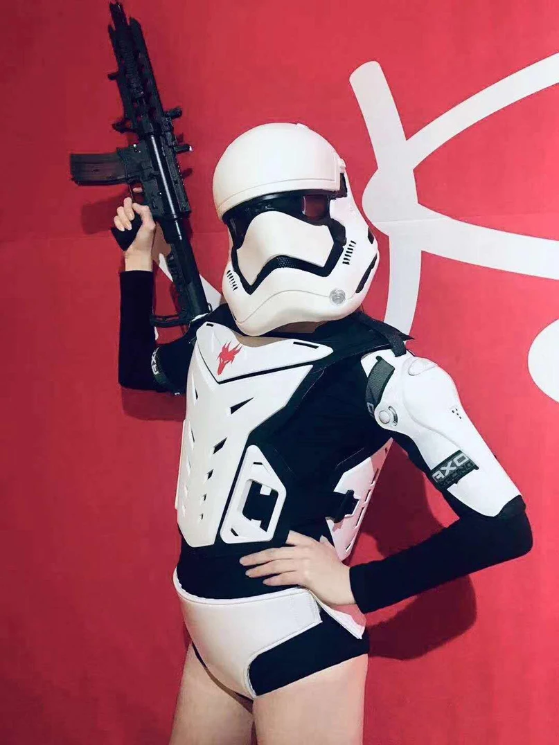 

Soldier sexy costume Sexy Female white armor playground parade club stage show dance wear