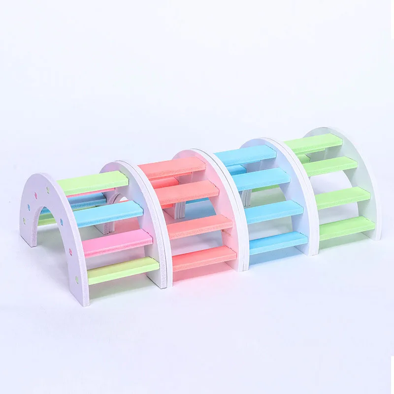 Деревянный хомяк Радужный мост жевательная игрушка для домашних животных уход