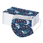 50 шт., Одноразовые Дышащие Мультяшные маски для рта, 3 слоя