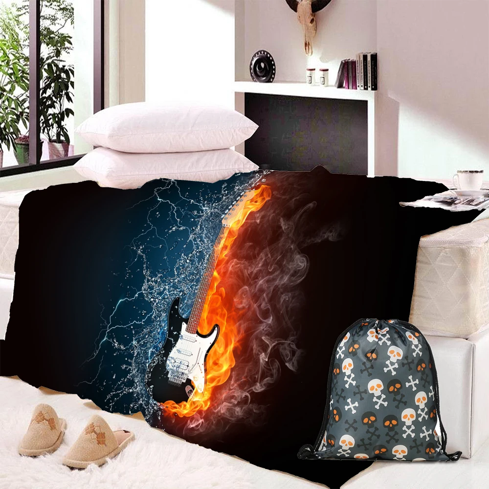 Плед одеяло из микрофибры для рисования гитар|Одеяла| |