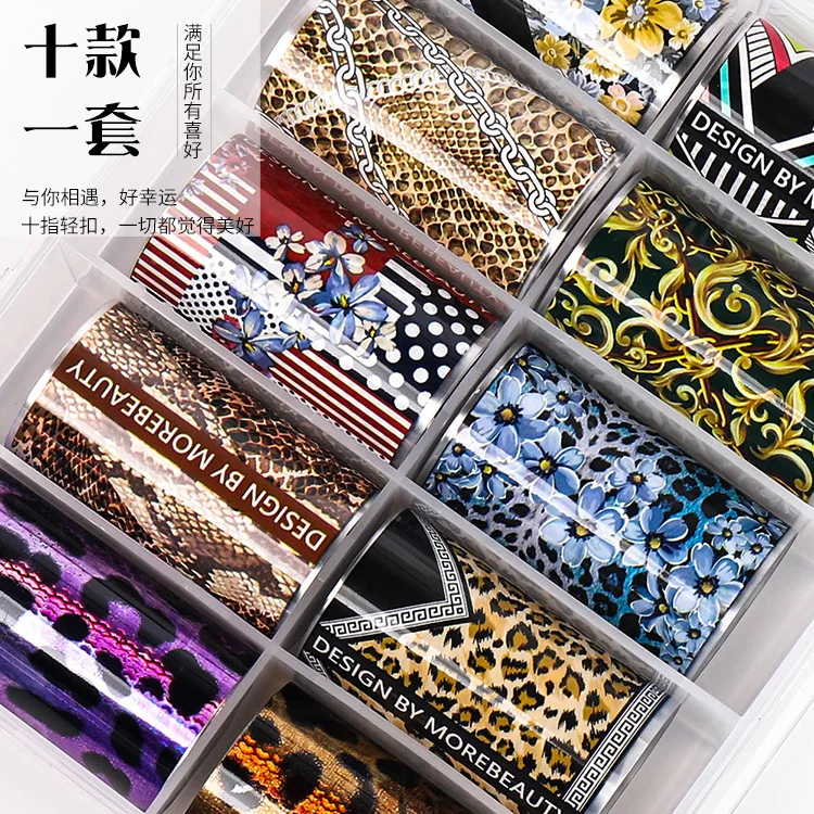 

Cross-Border Nail Leopard Print Geometric Nail Beauty Nail Stickers 4 * 100cm Nail Art Starry Sky Transfer Decal Suit 10
