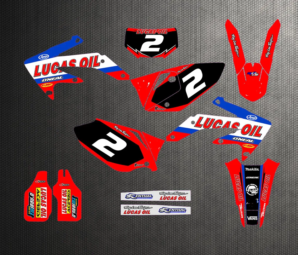 Полный набор командных видов наклейки Графика для HONDA CRF 250X CRF250X 2008 2009 2010 2011 2012 2013