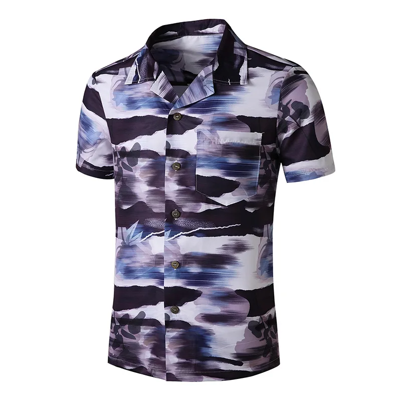 

XS-2XL ,8 Colors Summer Floral Print Shirt Men 3D Print Oversized Short Sleeve Causal Shirt