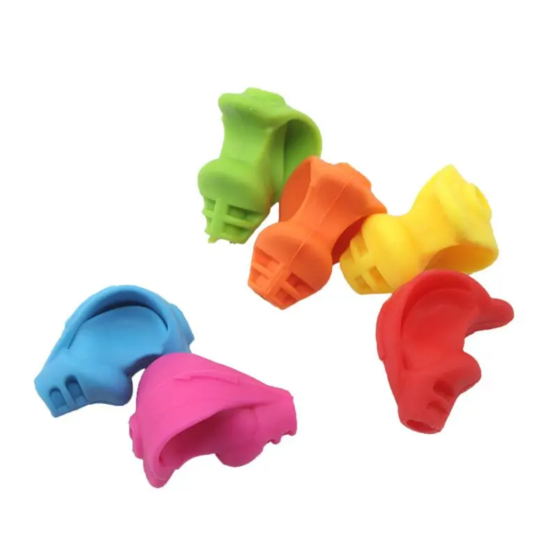 

2021 New 6Pcs Two-finger Grip Silicone Baby Pencil Holder Learn Writing Tools Writing Pen