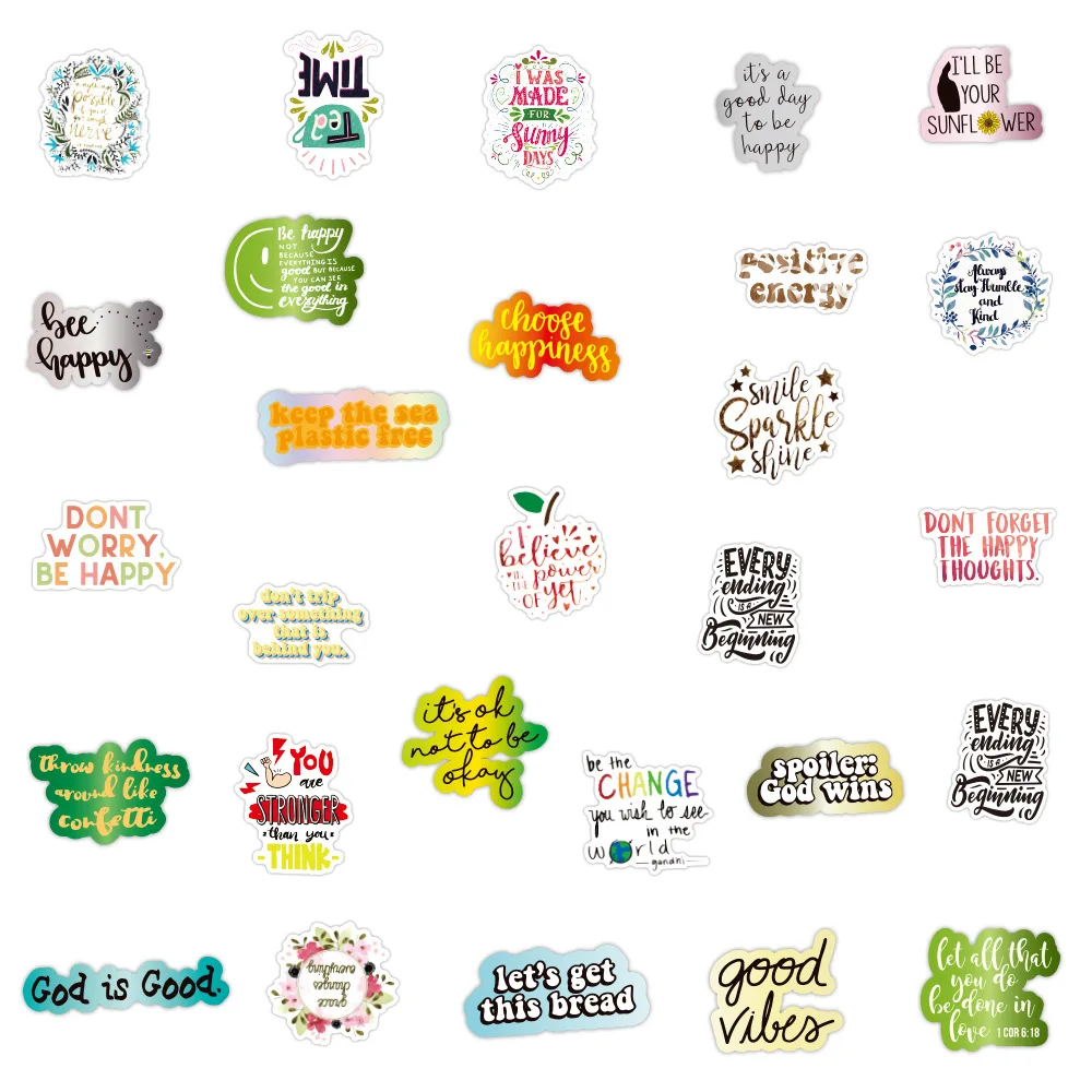 1050100pcs motivational phrases sticker inspirational life quotes diy laptop study room scrapbooking graffiti decals stickers free global shipping