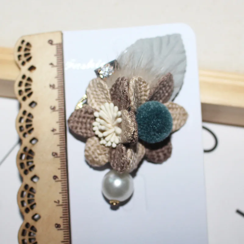 Брошь ручной работы в виде цветка из вязаной шерсти женские ретро броши с