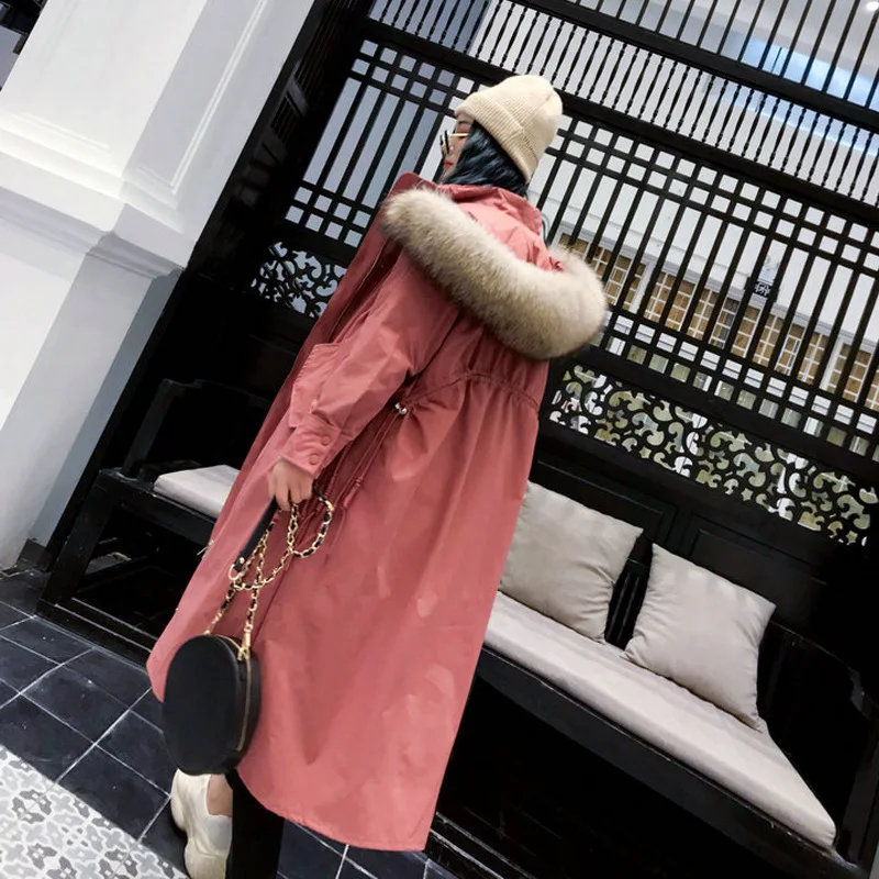 Женский пуховик свободного покроя длинная пуховая куртка в Корейском стиле