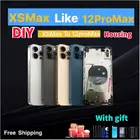 Корпус для iphone DIY xs max Like to 12 pro max, для iphone XSmax IN 12promax XSmax как 12 pro max + подарок + логотип + инструмент