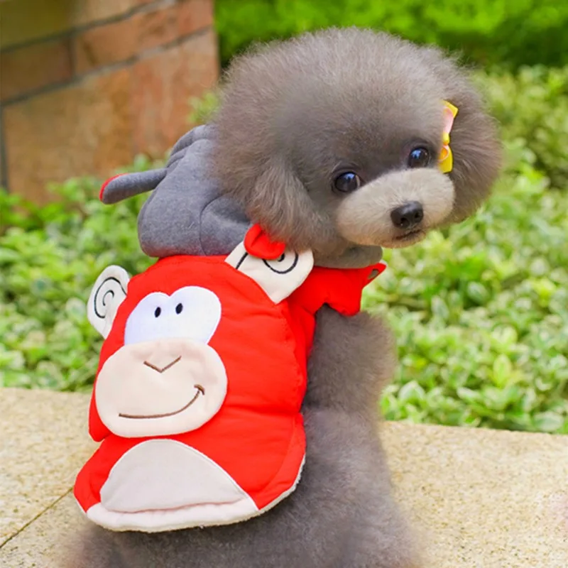 Осенне-зимнее пальто для собак хлопковая одежда в виде обезьяны щенков