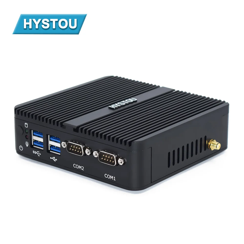 Офисный мини ПК без вентилятора с низкой мощностью Intel Celeron J4105 Barebone 2 * LAN HD VGA rs232