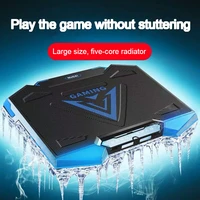 Inch Gaming Laptop Cooler Five Fan Led Screen Dual USB Port 1400 RPM Laptop Cooling Pad with Stand Function for Laptop