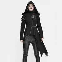 autumn winter zipper basic coat hooded punk irregular shape new women jacket coat women black coat outwear