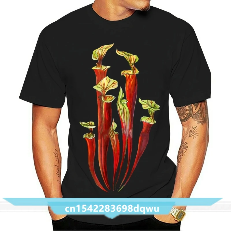 

Sarracenia Carnivorous Plants T Shirt Short Sleeve Men T Shirt Tops Summer Mens 100% Cotton Short Sleeve Print