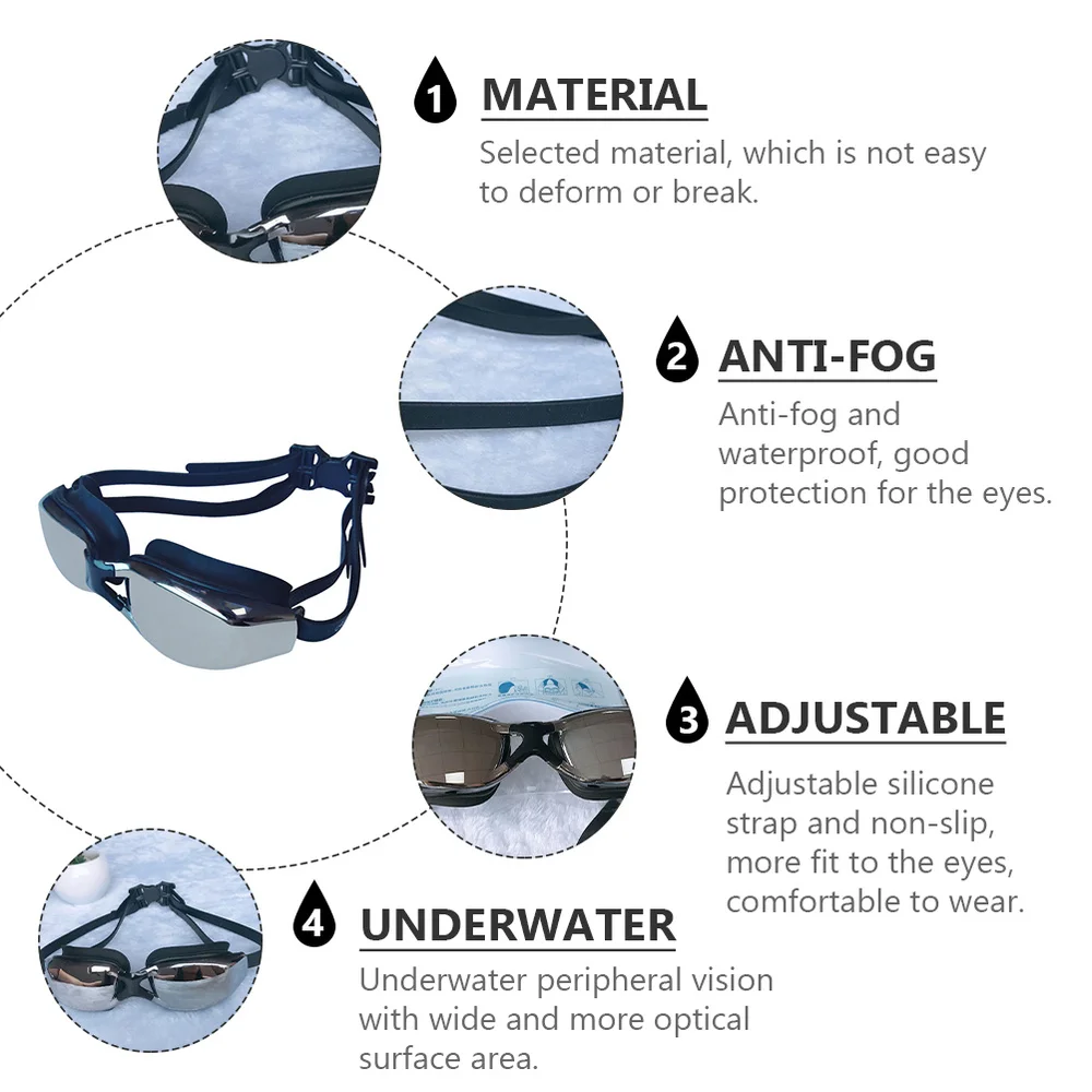 

1 Pair Myopia Swimming Goggles Anti-fog Professional Swim Glasses for Men