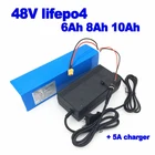 Комплект аккумуляторов Lifepo4 48 в 6 Ач 8 Ач 10 Ач для электрического велосипеда, скутера, электровелосипеда сделай сам, 1000 Вт, резак для живой изгороди, газонокосилка + зарядное устройство 58,4 в 2 А