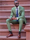 Мужские модные облегающие костюмы Veiai, новый армейский зеленый льняной мужской костюм, смокинг для свадебвечерние НКИ и выпускного вечера, мужские повседневные Костюмы (пиджак + брюки)