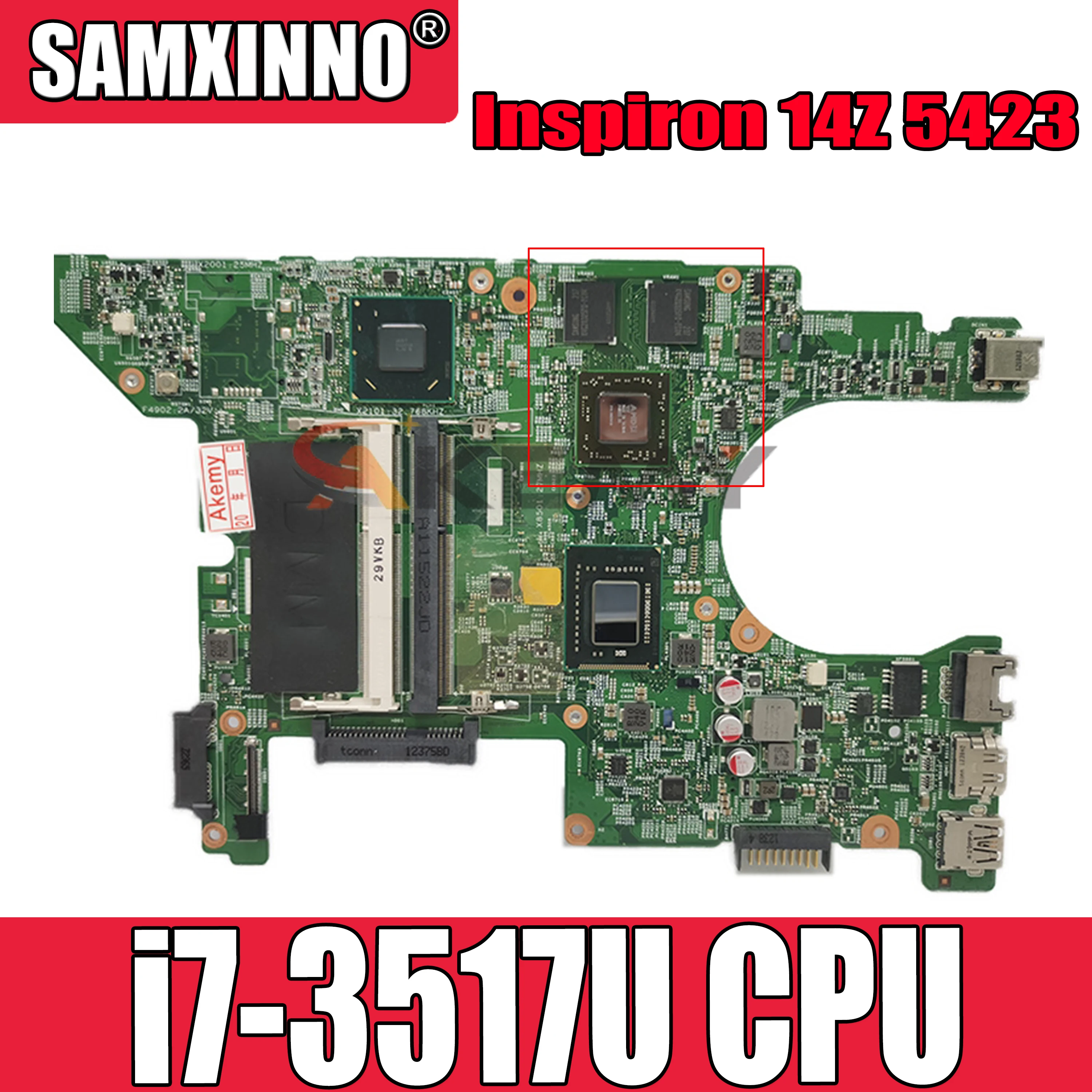 

Original Laptop motherboard For DELL Inspiron 14Z 5423 I7-3517U Mainboard 11289-1 CN-0G23M4 0G23M4 SR0N6 HM77 216-0833018
