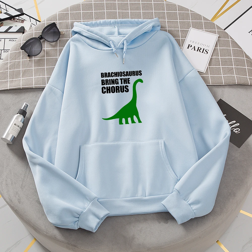 Cute Dinosaur Hoodie Aesthetic Clothes Oversized Harajuku Sweetshirt Cartoon Print Kpop Clothes for Women Long Sleeve Pocket Top
