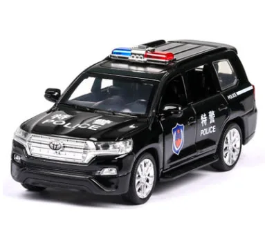 Новинка 1:32 литая под давлением литая модель автомобиля Toyota Land Cruiser, звуковой светильник, игрушечные машинки для детей, подарки для друзей - Цвет: Black 2