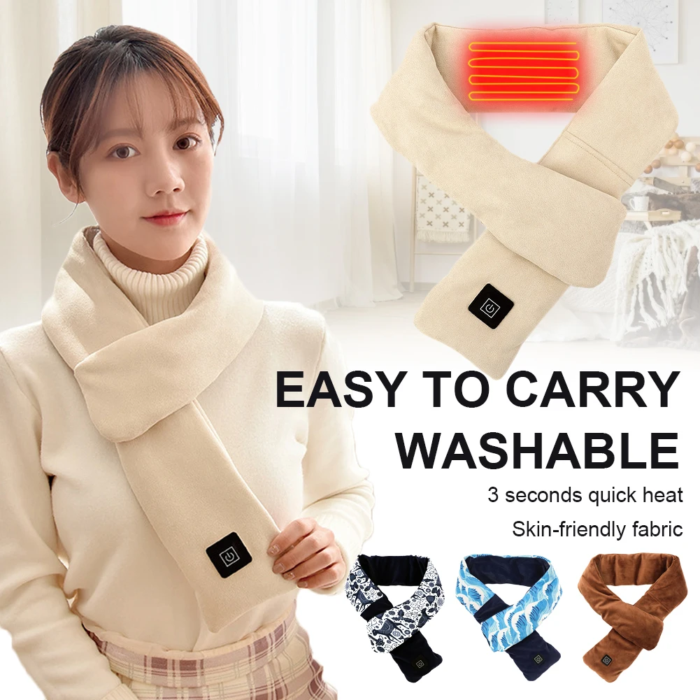 

3 Gears Heating Scarf Warm Electric Scarf USB Charging Scarf Thermostat Hot Compress Physiotherapy Stay Warm in Winter Outdoor