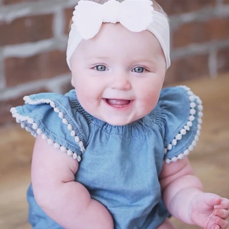 Тюрбан для новорожденных девочек повязка на голову с большим бантом кролик