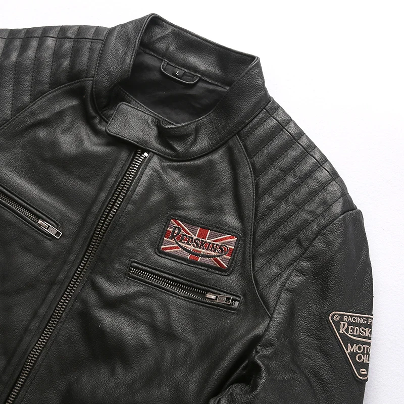 Мужская куртка из натуральной кожи черная теплая большого размера мягкой