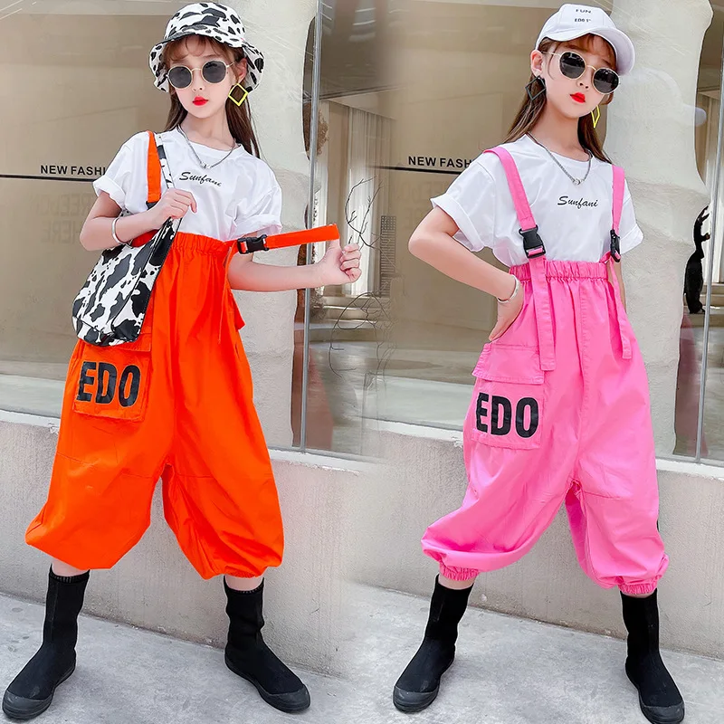 

Комплект спортивной одежды для девочек-подростков, Модный комплект из 2 предметов, свободные штаны в Корейском стиле, спортивный костюм для ...