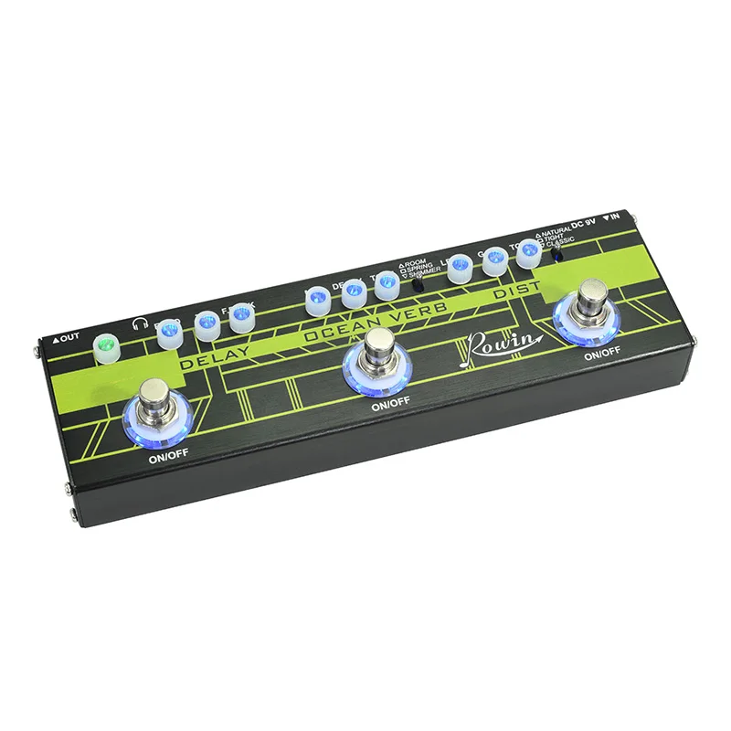 

Rowin Guitar Multi Effect Pedal 3-In-1 Effects DAP-1 Delay/Ocean Verb/Distortion