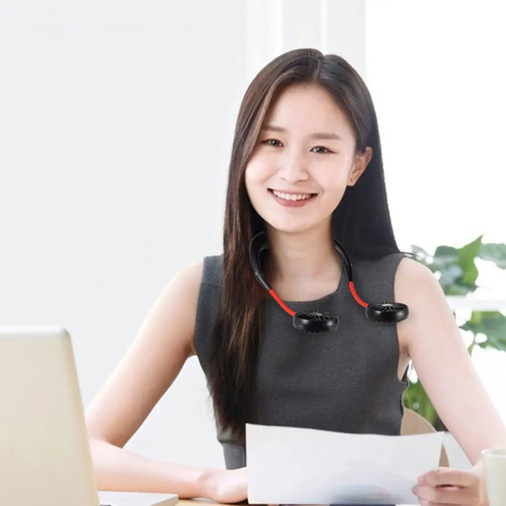 

Hanging neck fan outdoor convenient charging creative mini USB student lazy sports fan Neck hanging fan