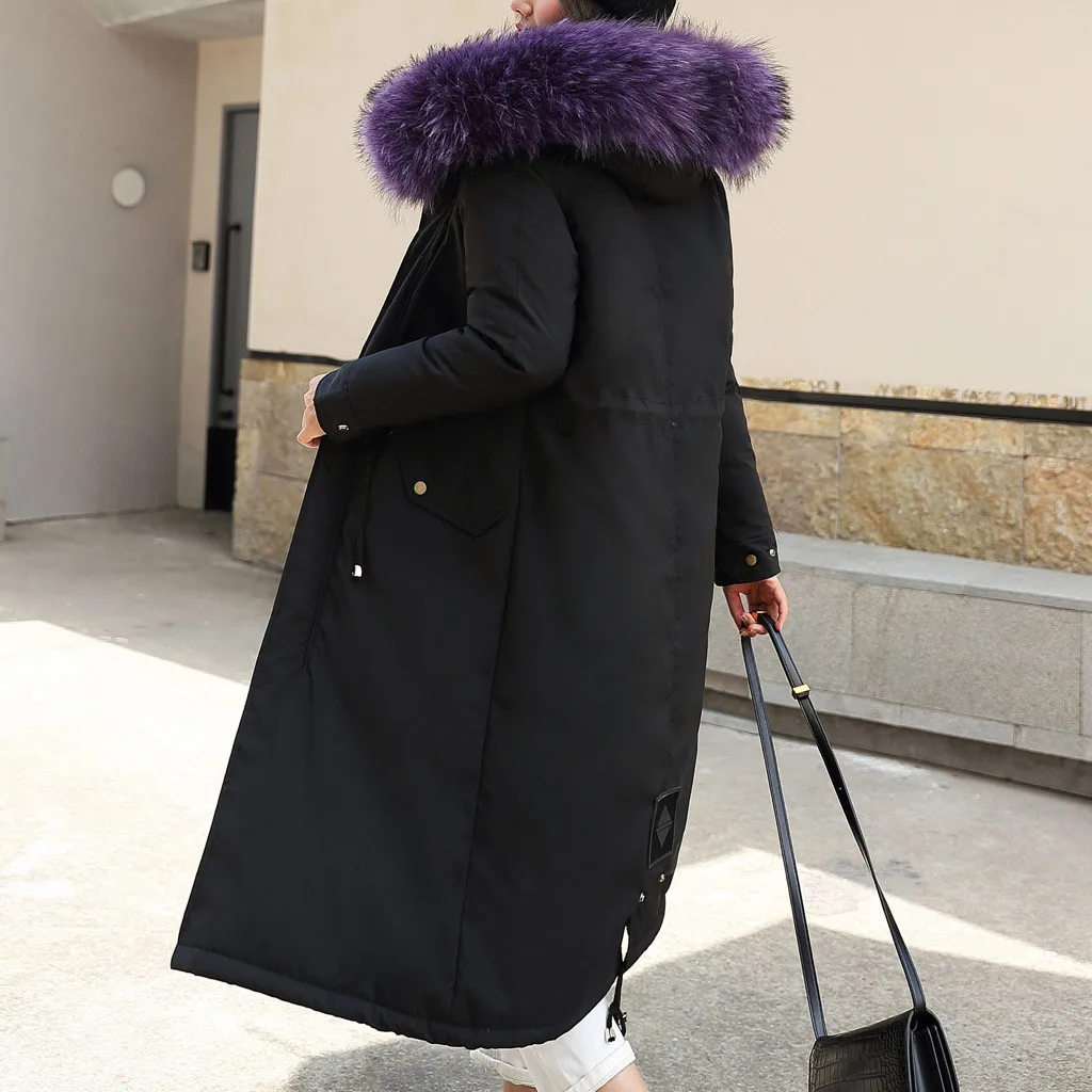 Зимняя женская куртка, пальто, верхняя одежда, пальто из искусственного меха с капюшоном и пуговицами, Длинные однотонные куртки, пальто с карманами giubbotti donna invernali# y3
