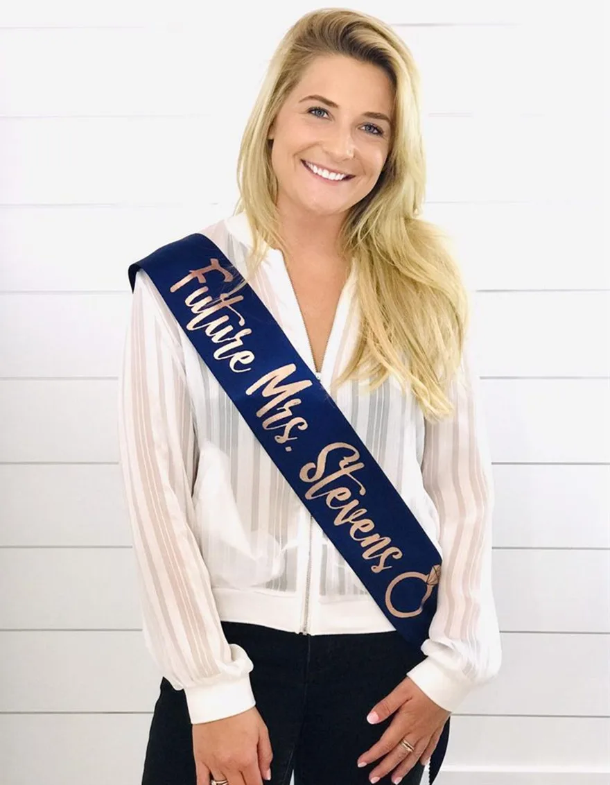 Заказной будущих миссис атласный пояс персонализированные свадебные створки