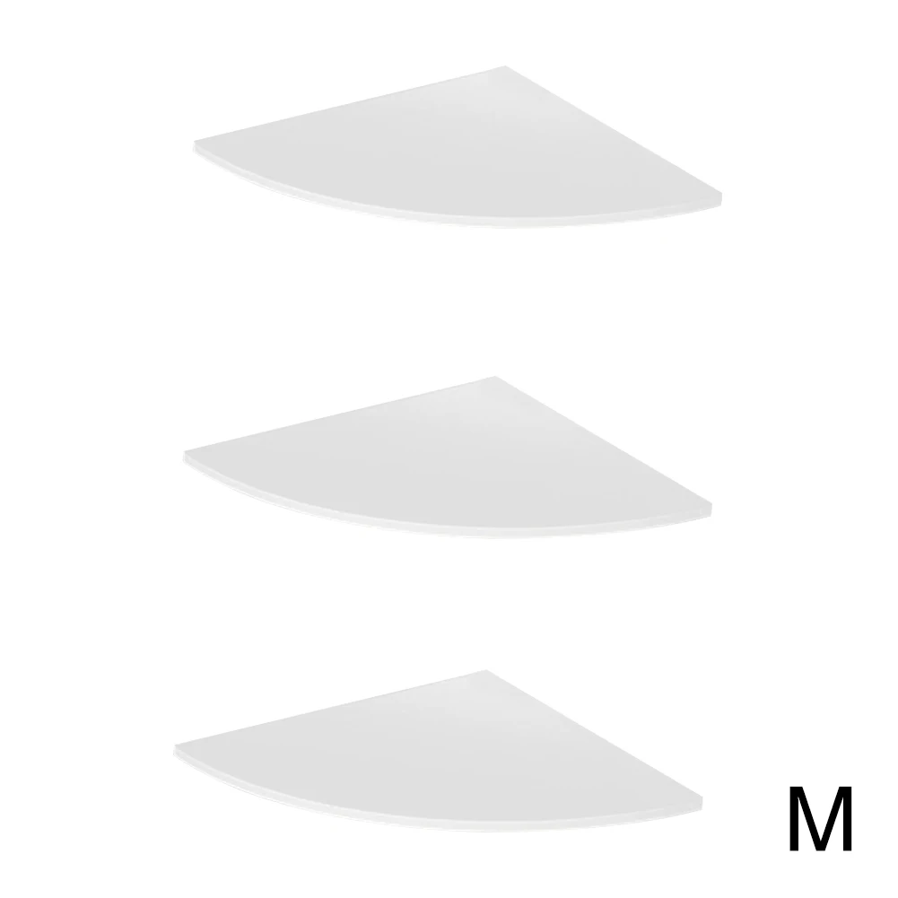 3pcs storage rack display organizer bathroom kitchen home decor corner shelf sector shower office wall mounted floating free global shipping