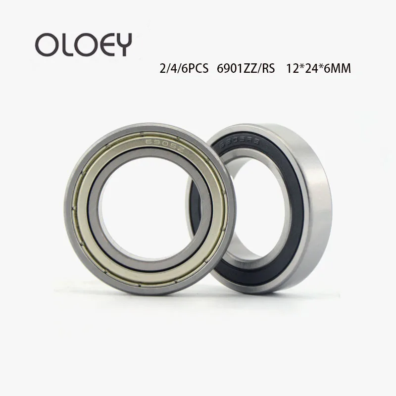 Шарикоподшипник 6901RS ZZ с глубоким желобом резиновая крышка уплотнение 6901-RS 12*24*6 мм