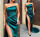 Женское вечернее платье без бретелек, Элегантное Длинное Вечернее Платье с разрезом по бокам, вечерние платья, 2022