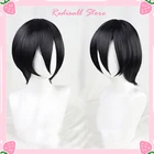 Mikasa Ackerman Косплей Черный парик термостойкие короткие волосы синтетический для взрослых унисекс мужчин женщин мужчин