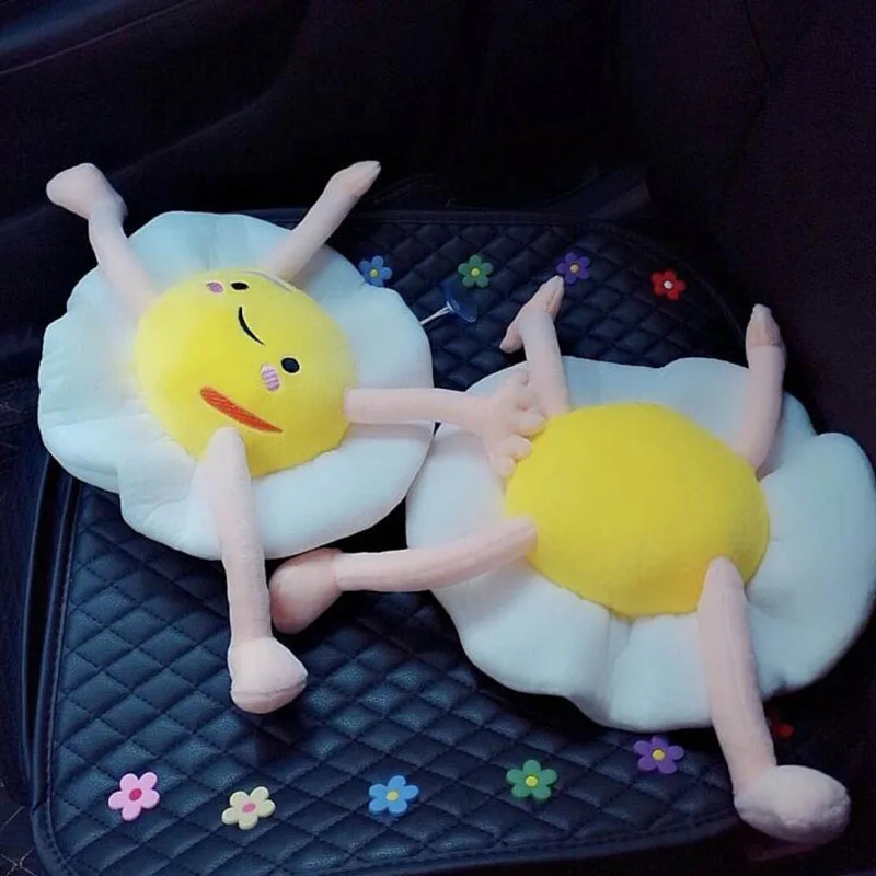 Мультяшная плюшевая кукла-яйцо игрушки для девочек подголовник жареных яиц