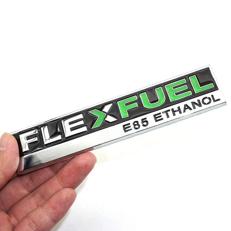 Металлическая Наклейка для автомобильного стайлинга FlexFuel E85 эмблема этанола