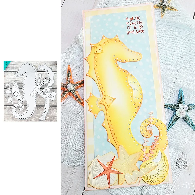 

Animals Sea Seahorse Die Cutting Dies Scrapbook Diary Decoration Stencil Ebossing Template DIY Greeting Card Make Albums