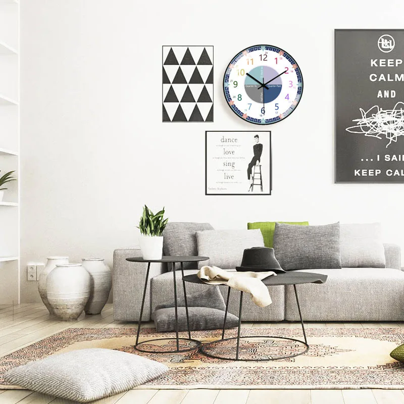 Часы настенные для раннего обучения креативные тихие детской комнаты спальни