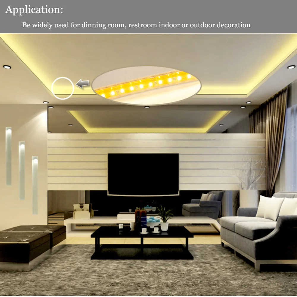 

100M 60 LEDs/ meter Warm White LED Strip Light Ultra Bright 5050 SMD LED Outdoor Garden Home Strip Rope Light Waterproof D4