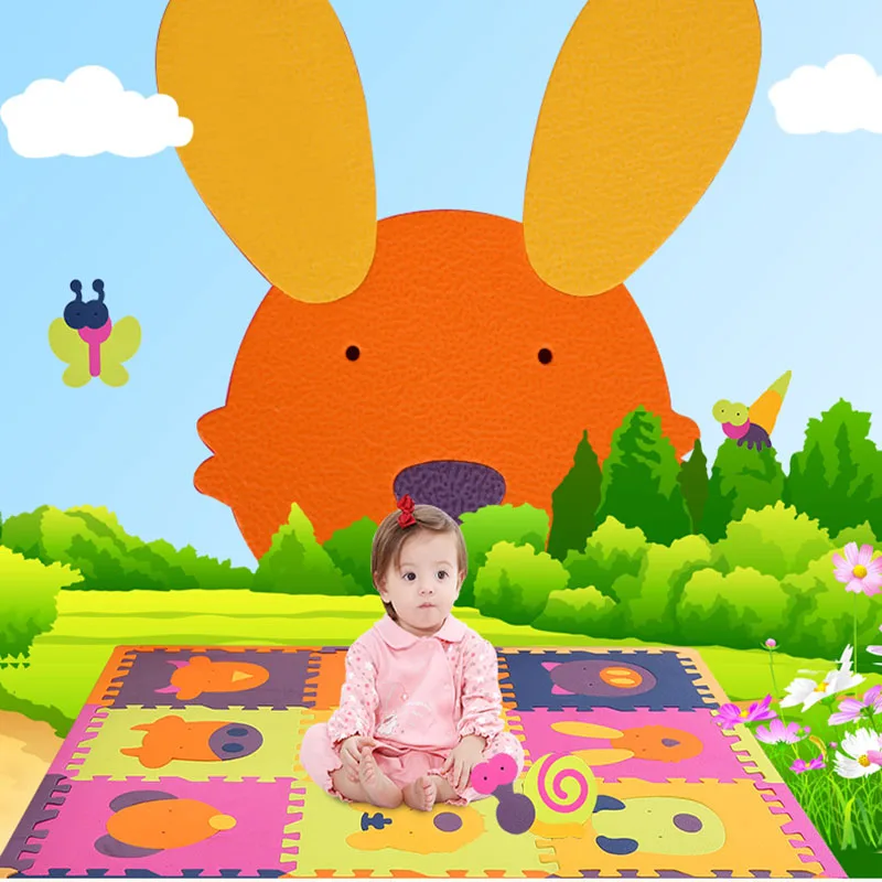 1 3 см толстый ДЕТСКИЙ EVA пенопластовый игровой пазл коврик животные ползающие