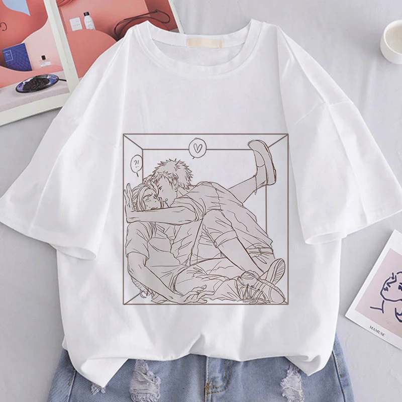 Женская футболка с графическим принтом белая в стиле Харадзюку японским аниме