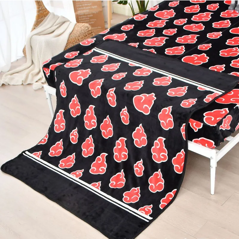 Manta de felpa de Hokage Narutoes Akatsuki para ni&ntilde;os, manta suave y c&aacute;lida de lana de Coral para el hogar, 200x150cm, para invierno-0