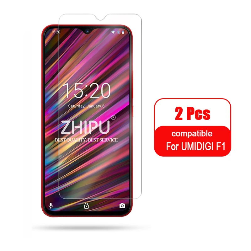 For UMIDIGI F1 2 шт., закаленное стекло для UMIDIGI F1/F2, Защитная пленка для экрана 2.5D 9 H, высококачественное закаленное стекло для UMIDIGI F2, защитная стеклянная пленка - Цвет: For UMIDIGI F1