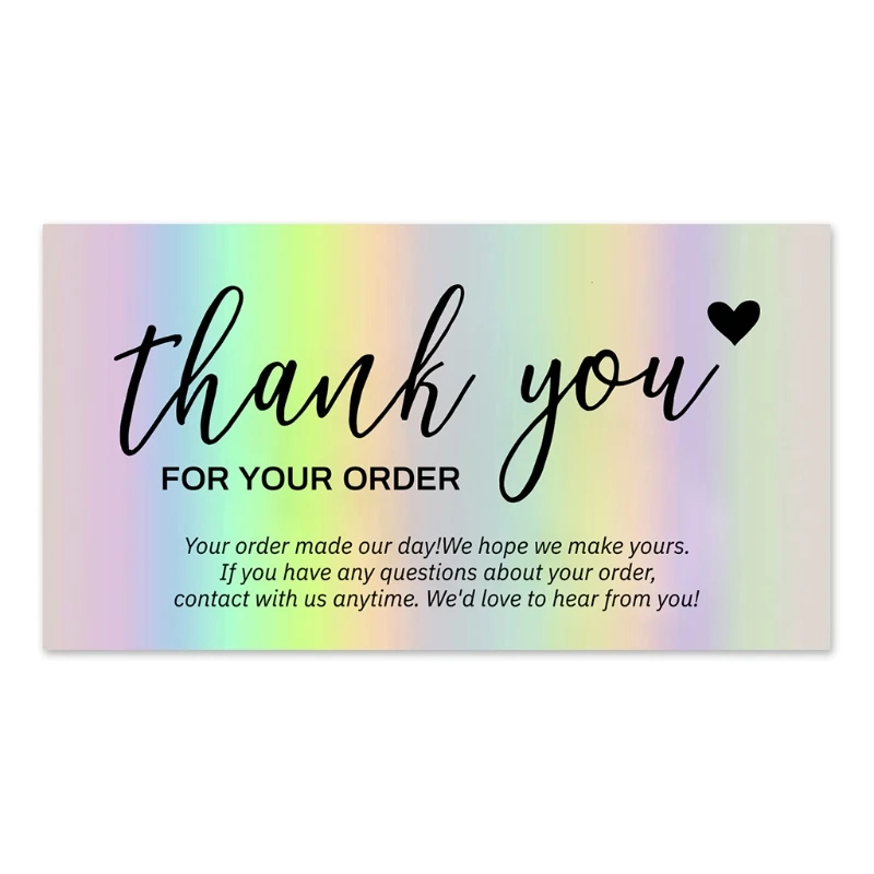 

50pcs Thank You Greeting Cards for Your Order Business Cards Thanks Greet Card Happy Shopping Card Greet to Customers R7UB