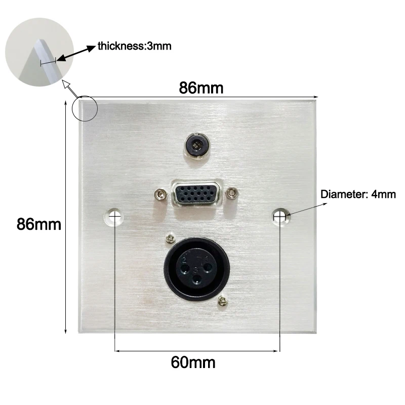 Панель из алюминиевого сплава, Vga, Hdmi, 3pin, Xlr, женский, мужской, информационный выход, Настенная мультимедийная розетка для совещаний, Hdmi, Vga, Hdmi, Dvi