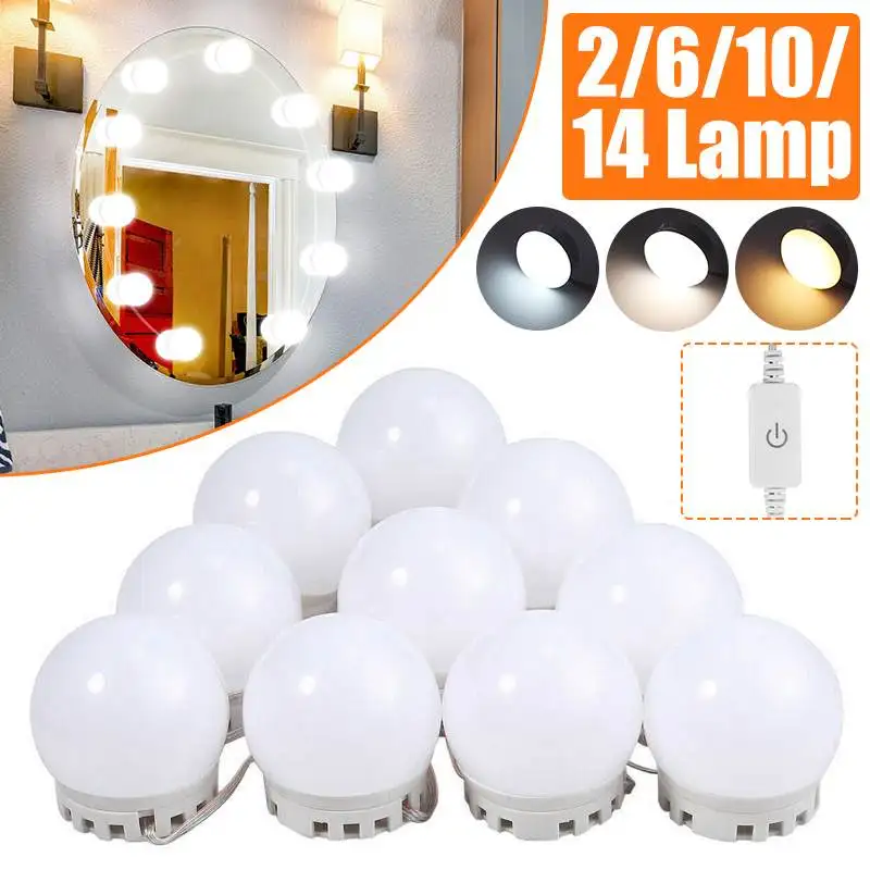 

5V USB Light Bulb LED String Light Mirror Makeup Fill Light Three Modes Touch Sensor Dimming Decorative Light