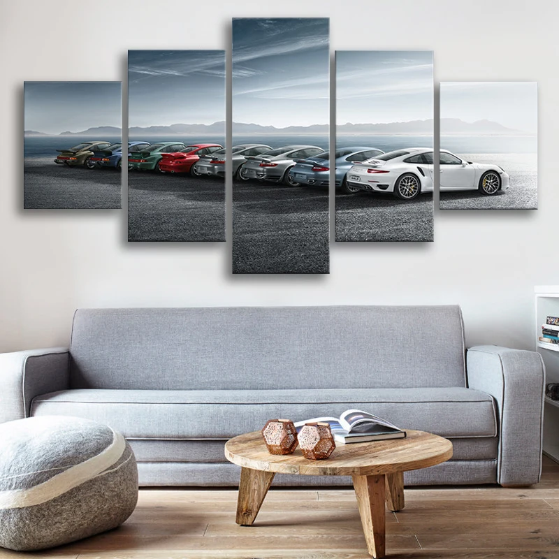 

Luxury Car Poster 5 Piece Canvas Wall Art HD Printed For Living Room Decor Modern Bedroom Decoration Picture Modular Painting